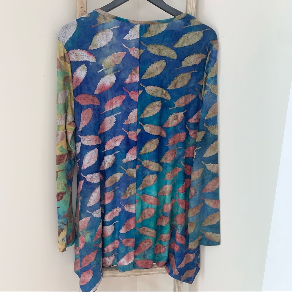 Soft Surroundings Multi-Color Leaf-Print Tunic - Picture 9 of 14